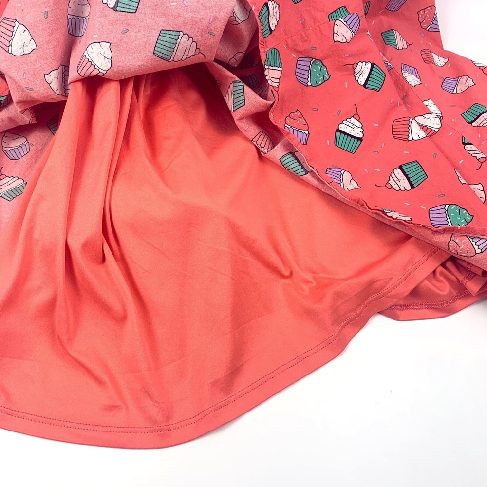 Torrid Fit N Flare Dress Pink Cupcake Sz 2 Poplin Sweetheart‎ Neck Shirred Midi - Picture 7 of 16